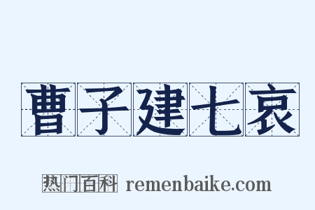 曹子建七哀是什么意思的图片
